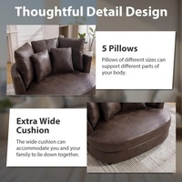 Muebles de Sala de Estar de Lujo, Nuevo Diseño Nórdico Moderno, Sofá Cama Ovalado Grande de PU
