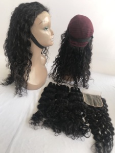 Fournisseur indien de perruques en cheveux naturels de donneur unique, bouclées crépues, 22 pouces, avec closure en dentelle transparente 5x5, prix de gros - Product Image 6