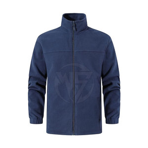 Chaqueta de lana con cremallera completa Chaqueta de lana de color sólido con cuello vuelto de invierno Chaqueta de lana con estampado de logotipo personalizado - Product Image 1