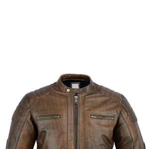 Blouson de moto en cuir pour homme, coupe-vent, couleurs et tailles personnalisées, production en gros, usine 2026 - Product Image 6