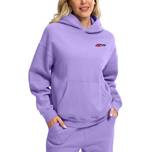 เสื้อฮู้ดผู้หญิงขายส่ง ไซส์ใหญ่ ทรงปกติ ผ้าฝ้าย 100% เสื้อฮู้ดสตรีทแวร์ แจ็คเก็ตผ้าฟลีซ สกรีนลายด้านหน้า สำหรับฤดูหนาว - Product Image 1