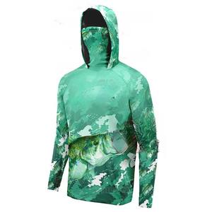 Customizable Sun Protection <b>Long</b> <b>Sleeve</b> UPF 50 Fishing Shirts Lightweight <b>Stretch</b> Sublimation Anti Uv Hooded Shirts Fishing <b>Tops</b> - Product Image 3