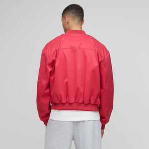 Vente en gros de veste universitaire de grande taille avec logo brodé sur mesure Veste Letterman Hip Hop de couleur unie respirante pour homme - Product Image 3