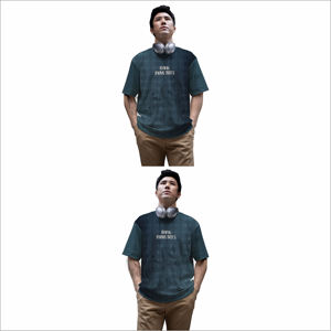 T-shirt pour hommes imprimé de motifs graphiques en coton mélangé Top décontracté tendance pour un look de rue moderne - Product Image 4