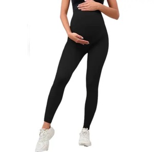 Leggings de yoga taille haute élastique avec logo personnalisé pantalon de maternité respirant en soie glacée pour femmes pantalon de grossesse vente en gros - Product Image 4