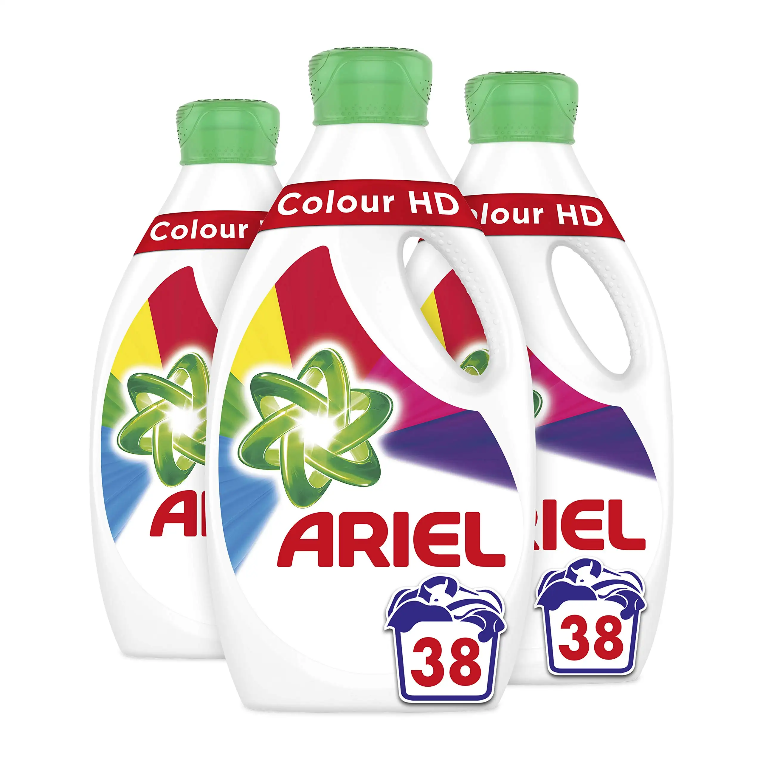 Ariel Washing Liquid Laundry Detergent Colour HD, 4 Litre, 28 Washes (3 x 1.33 L)