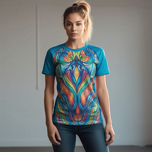 Camiseta informal con estampado gráfico personalizado para mujer, camiseta de verano de punto con sublimación de impresión Digital deportiva de secado rápido 180 GSM para - Product Image 6