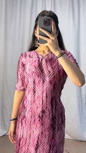 Trendy 2024 Ethnic Fashion Bandhani A-Line Kurti Modern Neckline Festive & Casual Wear Traditional Prints for Winter Parties - Product Image 2