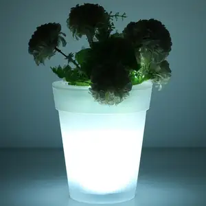 热销大型植物花瓶发光二极管花盆装饰塑料花盆花盆发光二极管自制植物灯