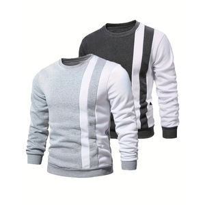 Sudadera Unisex de Invierno de Algodón/Poliéster, Talla Grande, Corte Regular, Gris y Blanco, Ecológica y Transpirable - Product Image 4