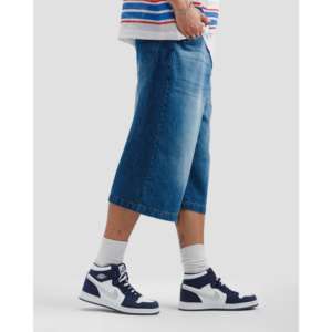 กางเกงยีนส์ขาสั้นสไตล์ฮิปฮอปวินเทจสำหรับฤดูร้อน ระบายอากาศได้ดี แต่งขาดๆ เอวสูง ทรงตรงหลวม สีสันสดใส สตรีทแวร์ พิมพ์ลาย สำหรับนักสเก็ต - Product Image 2