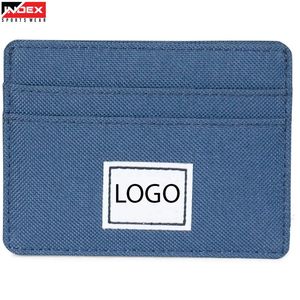 INDEX Tarjetero Minimalista de Lona Azul, Estuche para Tarjetas de Crédito, Cartera Delgada para Hombre - Product Image 1