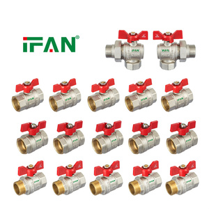 IFAN 무료 샘플 단조 볼 밸브 버터플라이 핸들 황동 밸브 고압 나사식 황동 수도 밸브 - Product Image 2