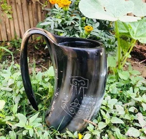 Chope à bière en corne de buffle de luxe artisanale de qualité supérieure 500 ml Écologique Durable pour hommes - Product Image 1