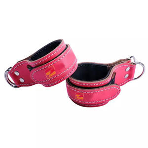 Tobillera Rosa hecha a medida de piel de vaca 100% con características transpirables Logotipo de alta calidad para entrenamiento físico - Product Image 1