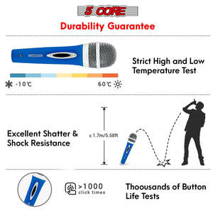 5Core XLR <b>Microphone</b> Dynamic Mic Karaoke <b>Singing</b> Studio Mics Handheld Microfono - Product Image 6