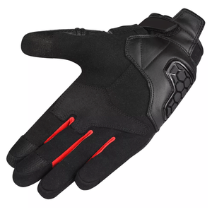 Guantes de moto de cuero negro y rojo Guantes deportivos de motorista de turismo - Product Image 3