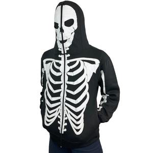 Sweat à capuche zippé pour hommes avec logo personnalisé en polaire style Hip Hop avec motif imprimé sur le visage - Product Image 4