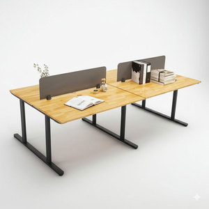 Contemporary Minimalist 4-seater <b>Foldable</b> Cluster <b>Office</b> <b>Desk</b>-Melamine Finish - Product Image 1