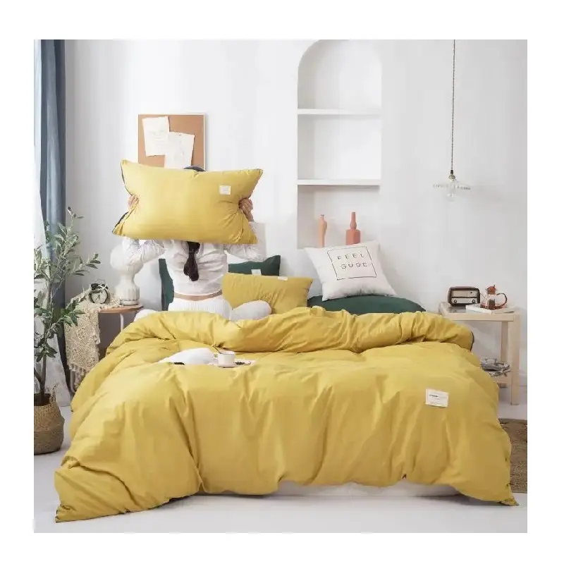 Set di lenzuola per copriletto alla moda Multi colore in poliestere/cotone intrecciato per camera da letto di raffreddamento sostenibile Non tossico piegato