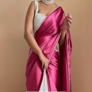 Ấn Độ thiết kế satin lụa Saree/Sari cho phụ nữ thiết kế mới nhất <span class=keywords><strong>sarees</strong></span> Ấn Độ <span class=keywords><strong>sarees</strong></span> Đảng mặc đám cưới - Product Image 2