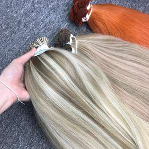 100% vietnamien Remy pré-collé kératine droite Machine Double trame i-pointe Extensions de cheveux humains de haute qualité pour une teinture plus foncée - Product Image 2