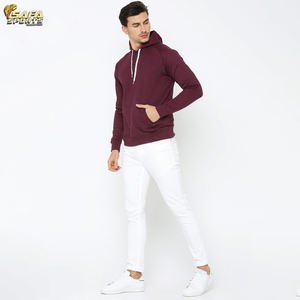 Sudadera con capucha de algodón de alta calidad 100% para hombre, sudadera deportiva teñida Lisa personalizada de talla grande 2XL, longitud corta de invierno - Product Image 2