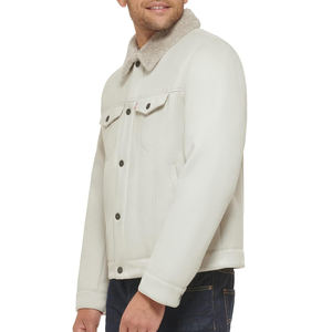 Chaquetas de Cuero para Hombre de Alta Calidad al por Mayor, Chaqueta de Moda de Invierno de Color Blanco para Hombre - Product Image 5