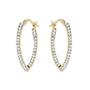 Pendientes en Forma de V de Alta Calidad al por Mayor, Cristales Amarillos y Blancos de 15x20 mm, Chapado en Oro de 18K sobre Plata de Ley 925 - Product Image 1