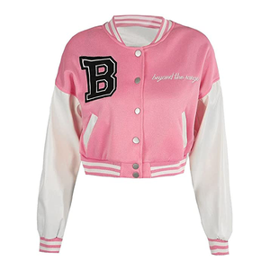 Croptop-Chaqueta con mangas de cuero para mujer, Top corto con diseño de logotipo, Sudadera con capucha - Product Image 4