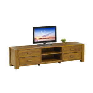 Soporte de TV de teca moderno nórdico con 4 cajones, muebles de sala de estar de madera de estilo de diseño chino para el hogar o el Hotel - Product Image 2