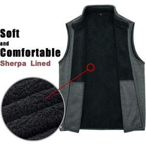 Veste polaire personnalisée pour l'extérieur en hiver avec impression de logo, broderie, veste chaude sans manches, mode Streetwear, usine OEM - Product Image 3