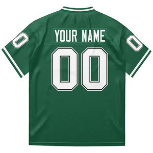 Camiseta de fútbol verde personalizada, camiseta de malla con nombre personalizado, número, ropa de equipo atlético, camiseta de fútbol americano de manga corta - Product Image 3