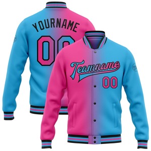 แจ็กเก็ตสองสีแบบเต็มตัวลาย BOMBER แบบสแนปเลตเตอร์สีส้มดำเทาแบบลำลองสำหรับฤดูหนาว - Product Image 6