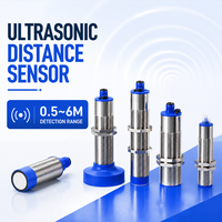 Transmetteur de pression industriel, capteur de niveau de liquide à ultrasons, portée réglable de 0,5 m à 6 m, IP67, 10-30 VDC, angle de faisceau de 10°