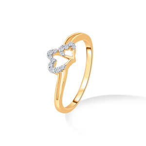 Anillo de Oro con Diamantes Entrelazados en Forma de Corazón - Product Image 3