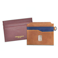 Dompet Kartu Kredit Kulit PU Buaya Premium Bermerek dengan Logo Custom Cetak Debossed Kulit Pebble