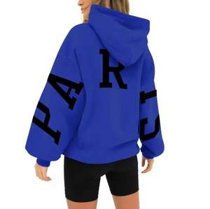 Sudadera con capucha de manga larga con estampado de moda de alta calidad para mujer, sudadera con logotipo personalizado, sudaderas con capucha de gran tamaño de lana, ropa de calle para mujer - Product Image 4