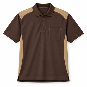 Polo à manches courtes blanc et vert forêt avec poche poitrine et empiècements contrastants – Tenue de travail, décontractée, club ou uniforme - Product Image 3