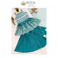 Bas prix de marché dernière vente style les plus vendus vêtements indiens pour enfants en fausse georgette lourde avec broderie travail Salwar costume