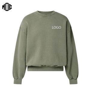Heavyweight French Terry Pullover Sweatshirt for <b>Men</b> Oversized Drop Shoulder O Neck Sweatshirt Long Sleeves Hoodies & sweatshirt - Product Image 1