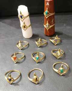 Bagues en laiton design faites à la main bijoux de mariage indiens bohèmes à la mode pour les chrétiens RG-240823L155 pour les fiançailles - Product Image 1