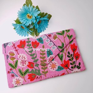 Nouveau Style vert et bleu véritable perlé élégant sac à main de soirée pochette femme femmes sacs sacs à main pour femmes de luxe - Product Image 3