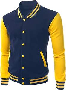 Veste universitaire de baseball personnalisée de haute qualité pour hommes, manches longues élégantes, col montant, contraste de couleur, manteau universitaire élégant pour hommes - Product Image 6