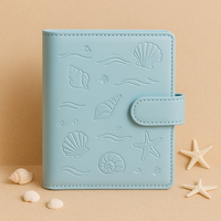 LABON Classeur budgétaire sur le thème de l'océan A6 Planner Set Debossed Cover Savings Challenge Cards Enveloppes et autocollants Organisateur Binder