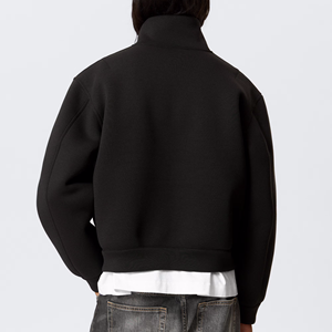 <span class=keywords><strong>Sweat</strong></span>-shirt technique zippé structuré pour <span class=keywords><strong>homme</strong></span>, coupe ample, avec motifs graphiques personnalisés OEM, <span class=keywords><strong>sans</strong></span> <span class=keywords><strong>capuche</strong></span>, avec étiquettes personnalisées - Product Image 3