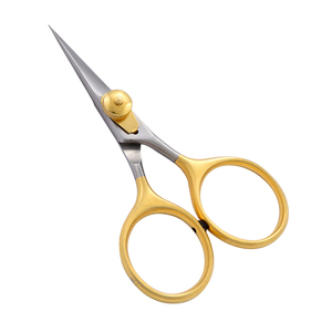 Ciseaux de pêche en acier inoxydable de meilleure qualité avec vis réglable Ciseaux rasoir demi-pointe dorée Bord dentelé - Product Image 4