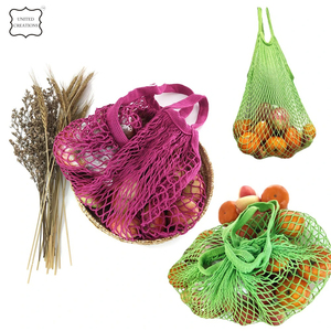 Organic Cotton Mesh <b>Net</b> Bag Eco-Friendly Recyclable Washable Reusable Shopping Bags for <b>Fruit</b> Vegetables Available Colorful - Product Image 4