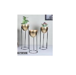 Pot de fleur en aluminium et métal argenté martelé vase décoratif et jardinières ensemble pour la maison inde Carton emballé - Product Image 3