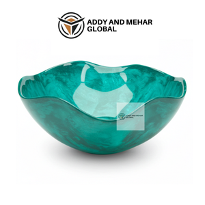 ชามเสิร์ฟเรซินสีเทอร์ควอยซ์ทำมือสำหรับห้องครัวหรืองานแต่งงาน - Product Image 4